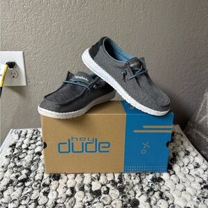 Hey Dude Kids Moccasins - Gray and Black